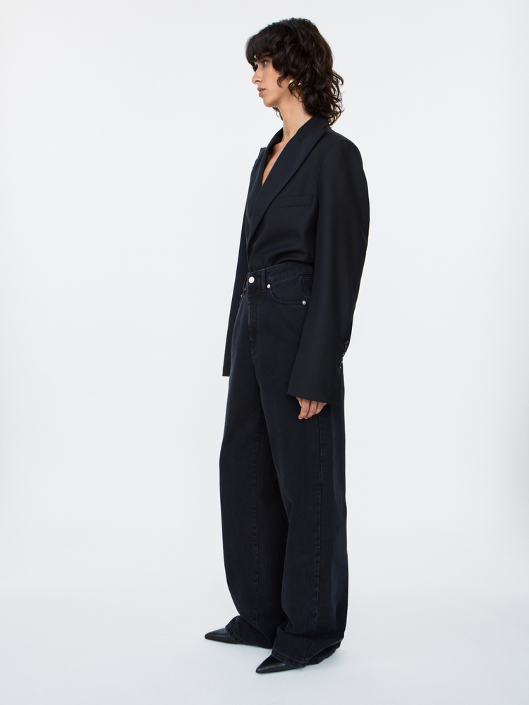 パンツ Sefr Black Straight Cut Jeans 30 Loose Cut Jeans - Rinsed Black - Sefr-online