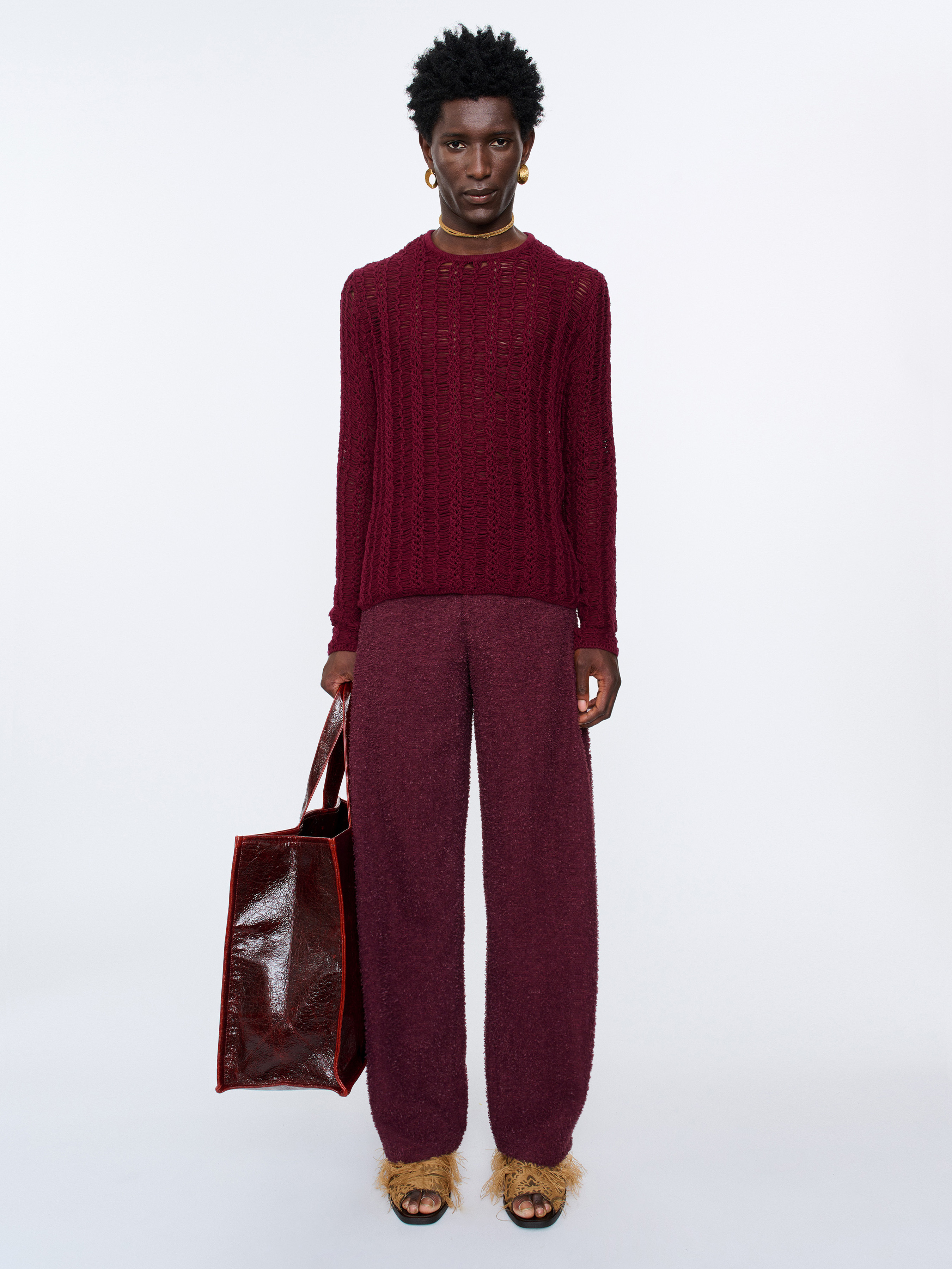インナー・ルームウェアその他 SELF PORTRAIT FW25 Tops (PF25 113T BU BURGUNDY) Buy Burgundy Red Short Sleeve Ruched Front V-Neck Jumpsuit