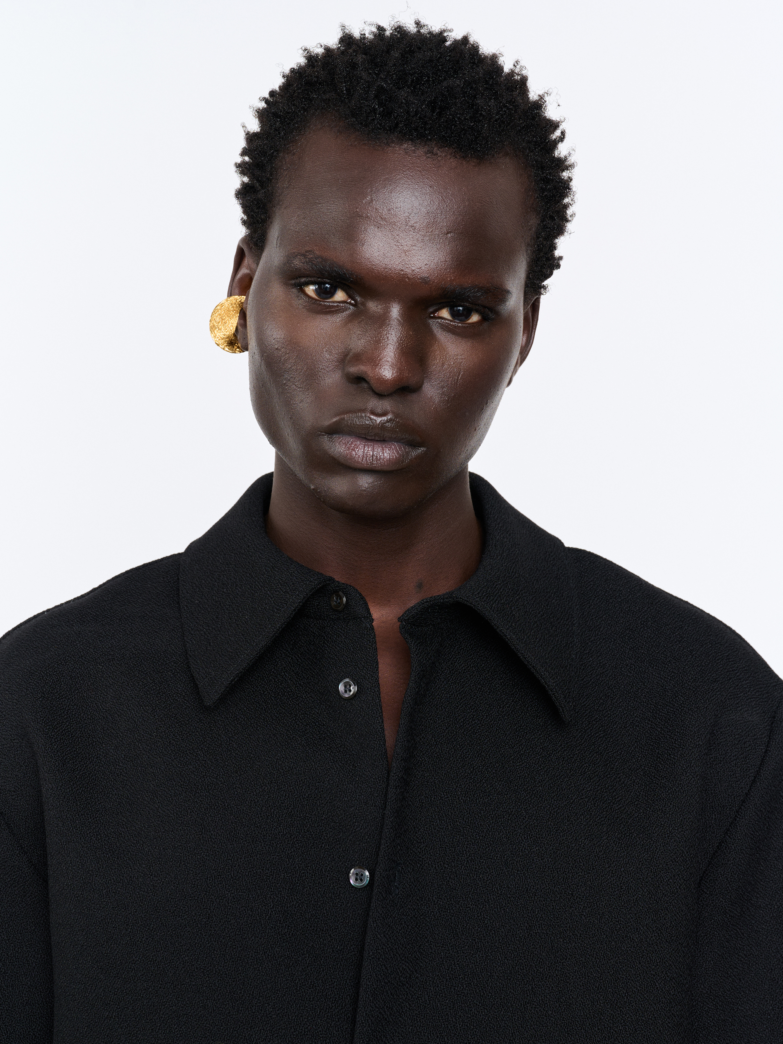 Sefr SS21 Black Suneham Shirt 黒シャツ(襟あり) 楽天市場】サテンシャツ 襟レース ラインストーンボタン