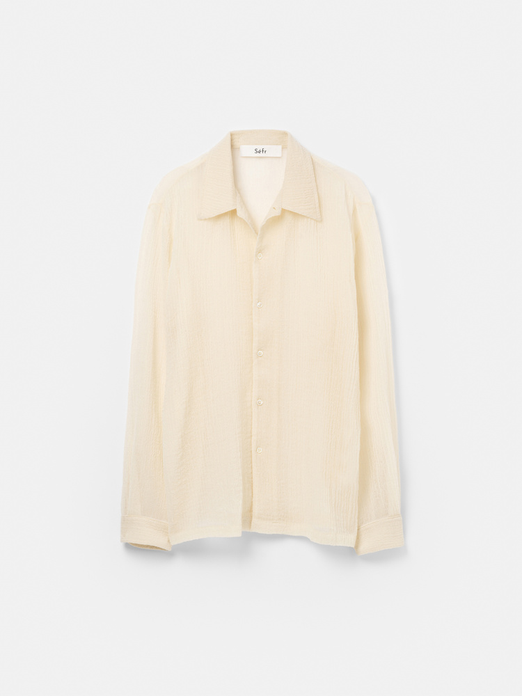 Tシャツ・カットソー Sefr SS25 'Jagou' shirt (MSS25JAGOU OLDWHITEPLEAT) White Jagou shirt Self - men - SEFR - divincenzoboutique.com
