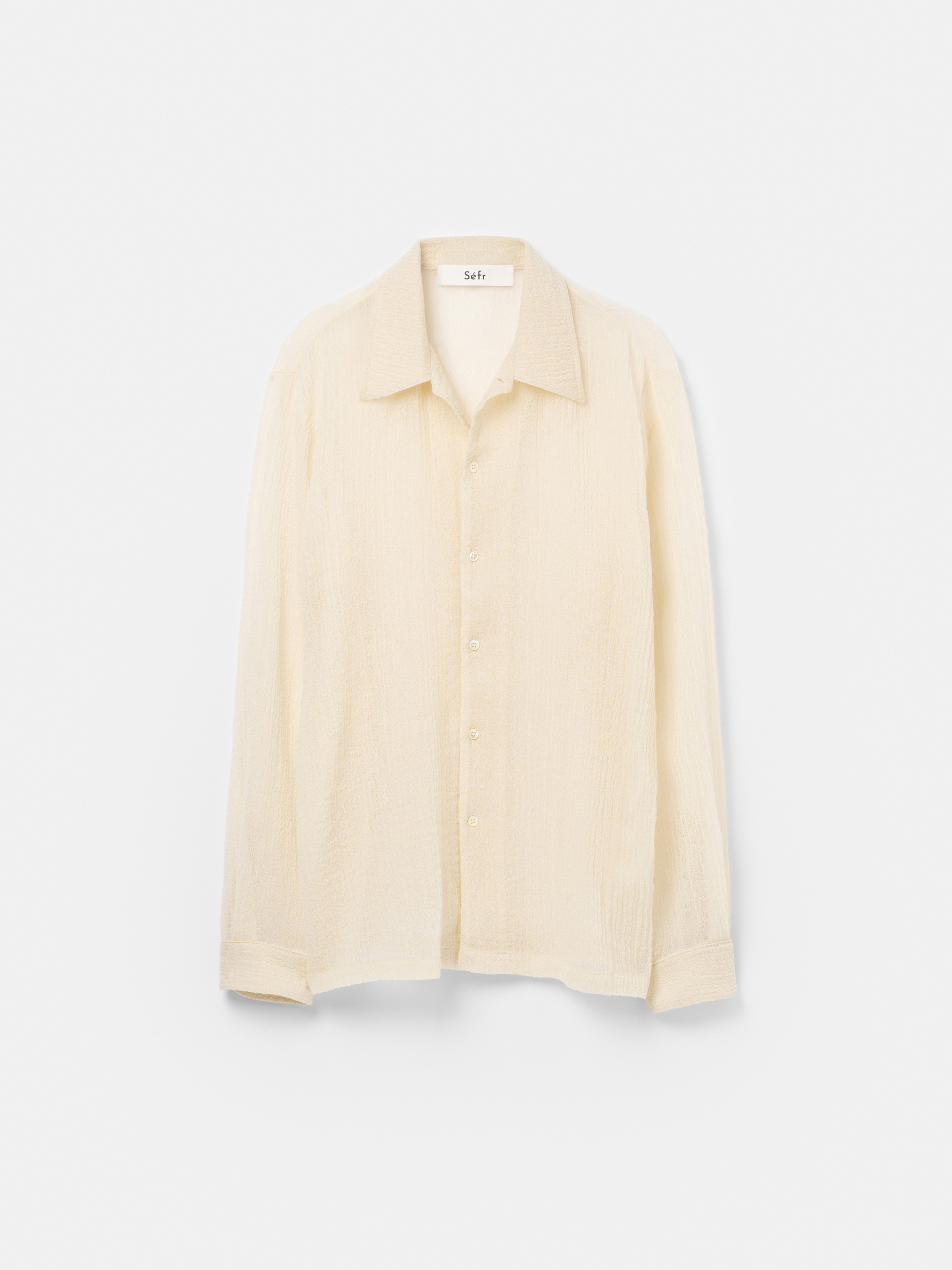 Tシャツ・カットソー Sefr SS25 'Jagou' shirt (MSS25JAGOU OLDWHITEPLEAT) White Jagou shirt Self - men - SEFR - divincenzoboutique.com