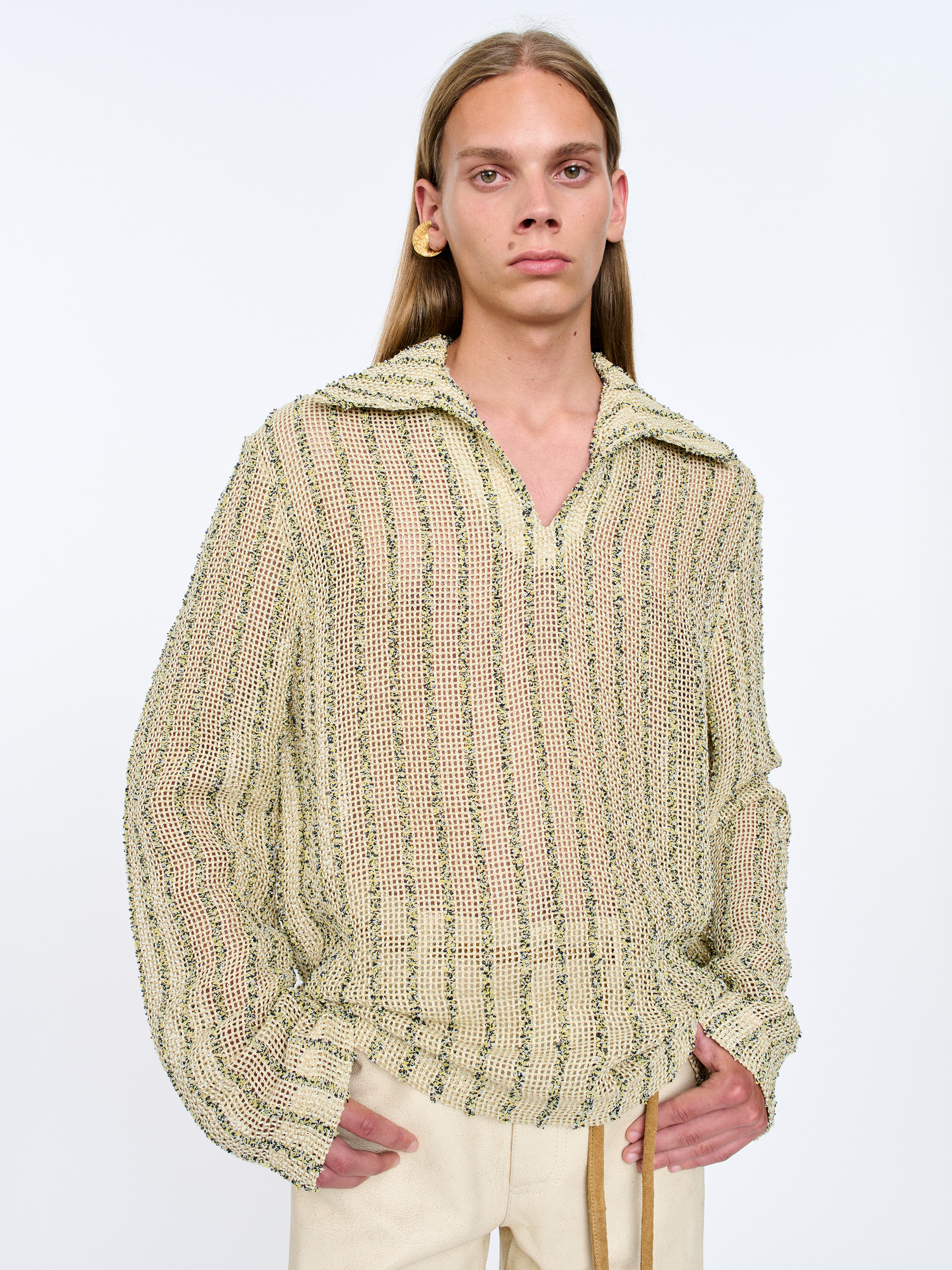 Sefr Mats Stripe シャツ  Off White Sefr-online