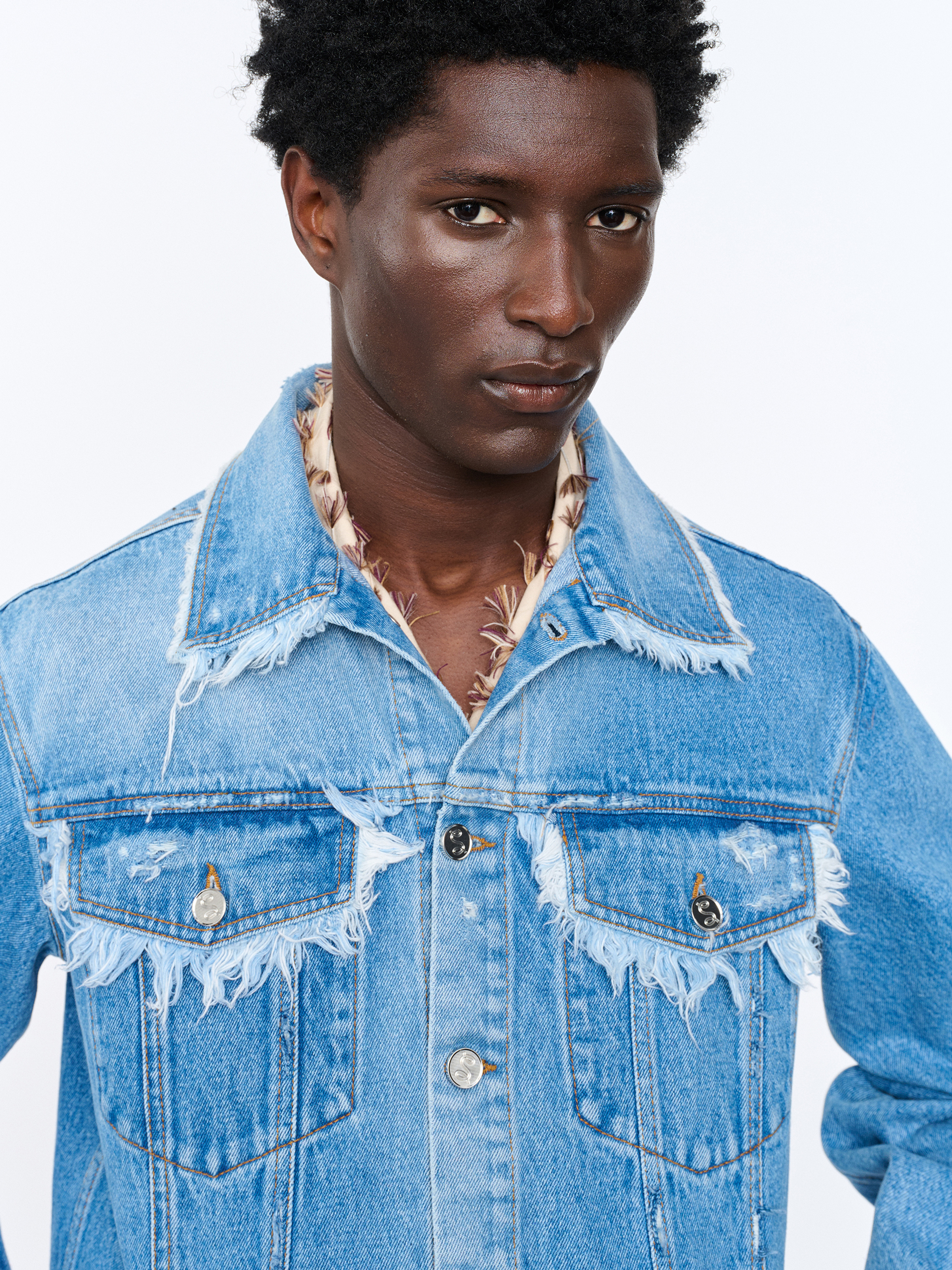 ジャケット・アウター FAUVES CARPENTER SHORT JACKET - DENIM Denim Puzzle Jacket - KSENIASCHNAIDER