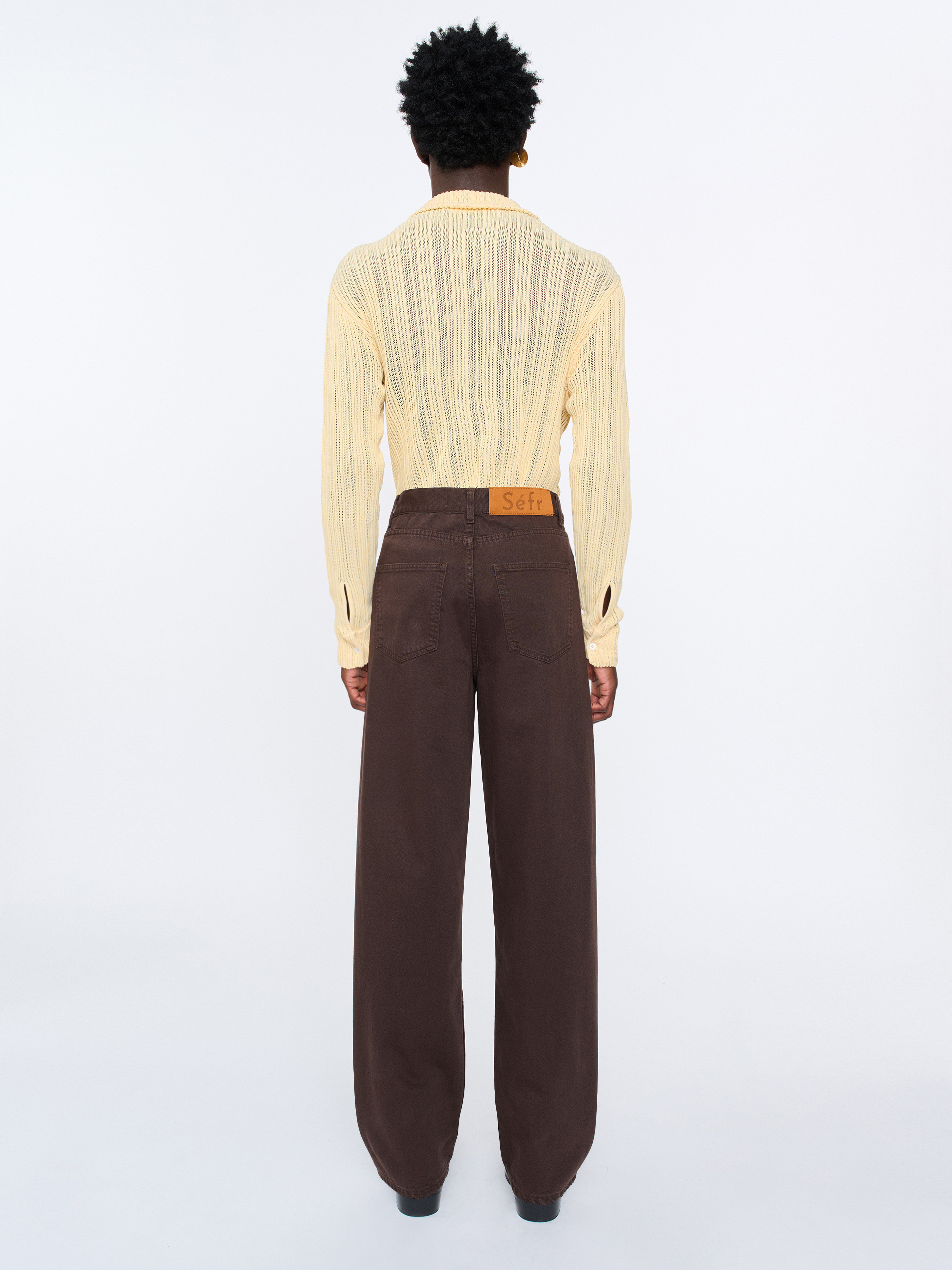 【BAON】Meldit Brown Washing Wide Denim Pants XL~ Sefr-online