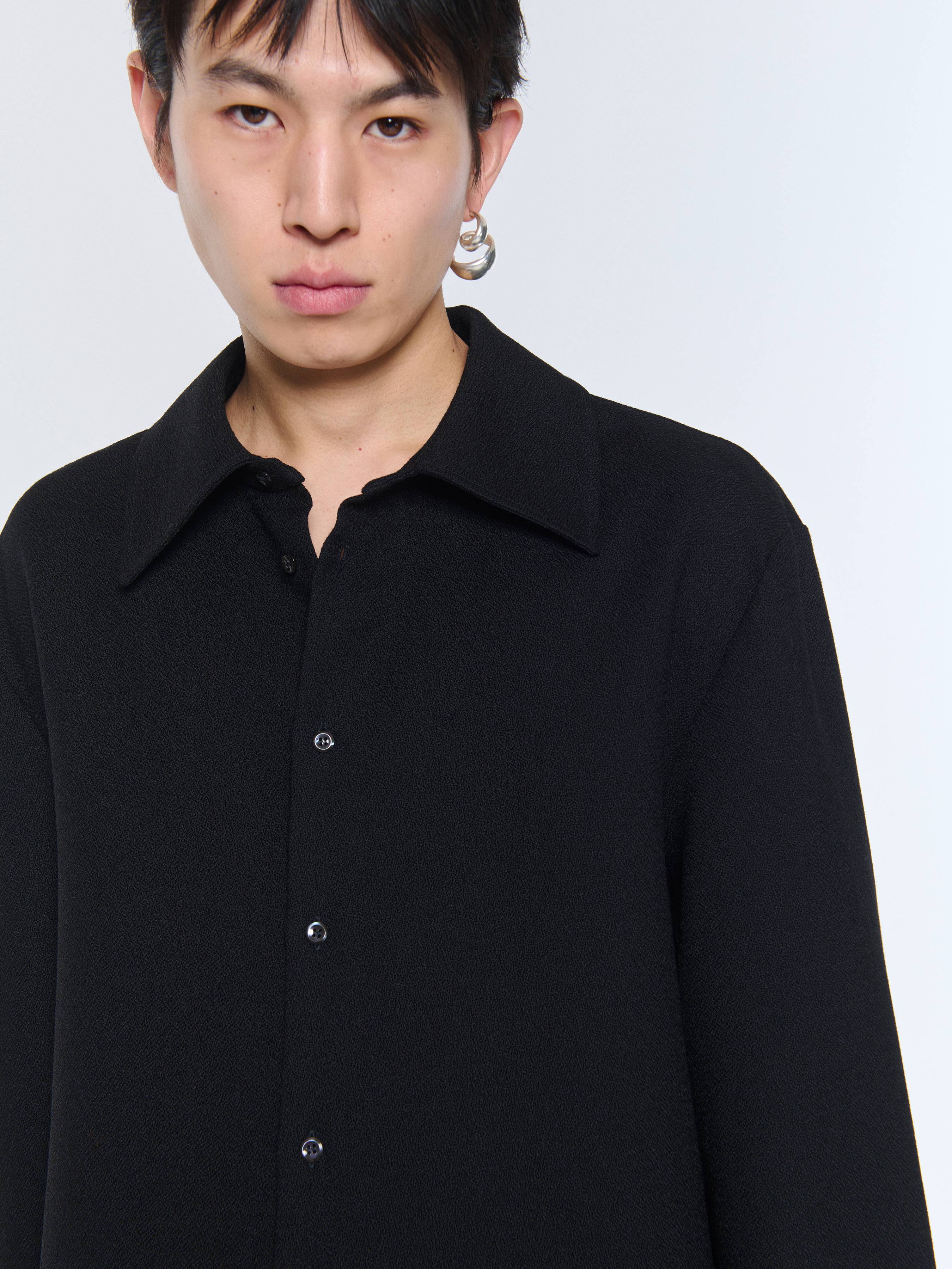 Noir Fr(ノアファー)Kesa open collar shirt Noir Fr(ノアファー)Kesa open collar shirt - メルカリ