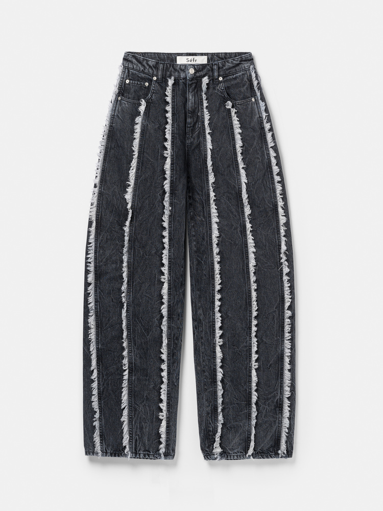 パンツ Sefr Black Straight Cut Jeans 30 Loose Cut Jeans - Rinsed Black - Sefr-online