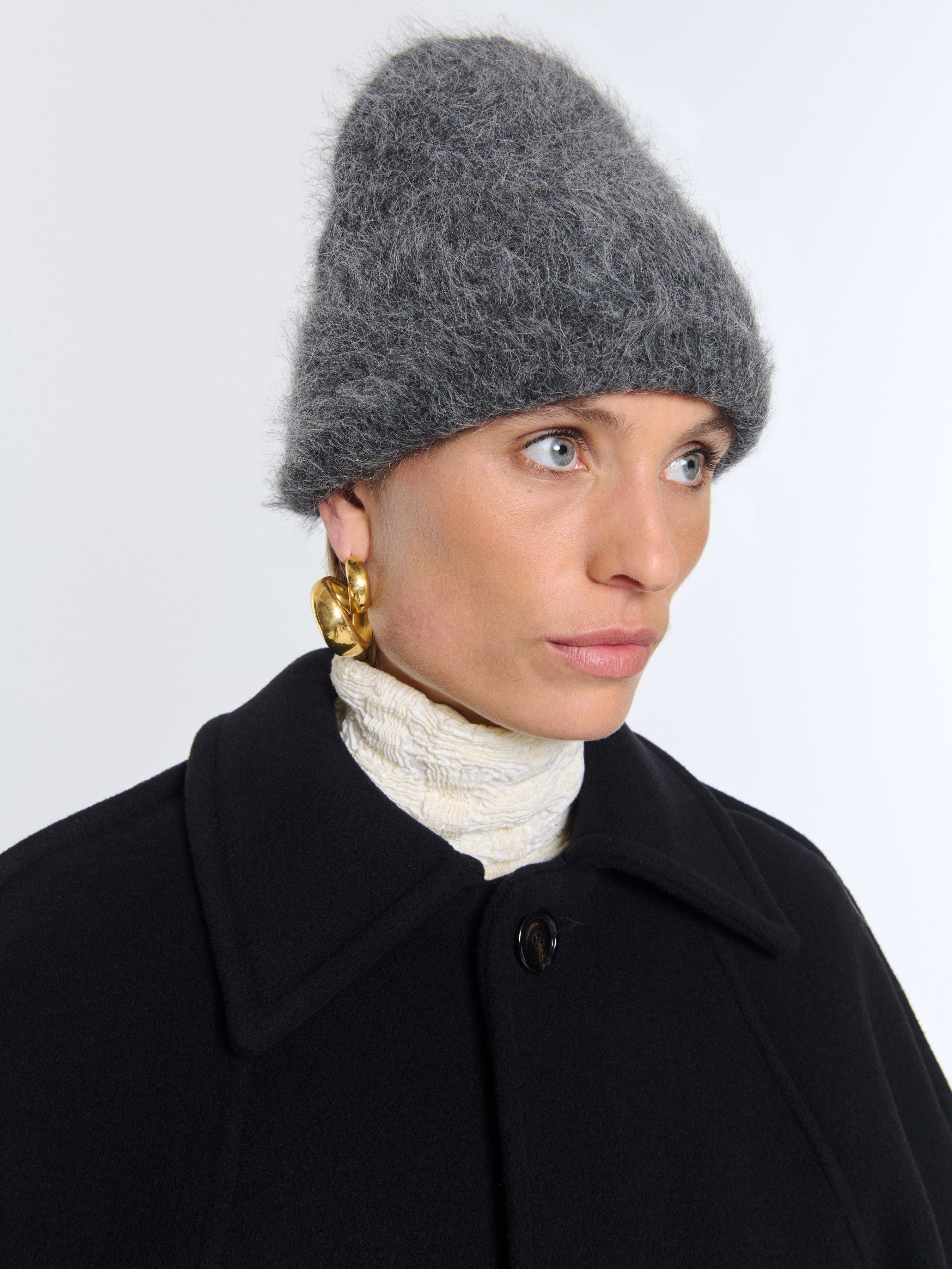 帽子 Sefr Fuzzy Beanie Black Alpaca Séfr - 【25AW】 ファジー ビーニー 帽子 アルパカニット / FUZZY