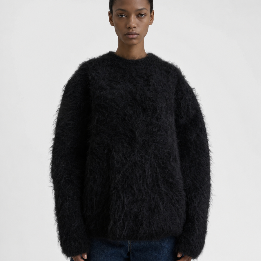 Haru Sweater - Black Alpaca | Séfr