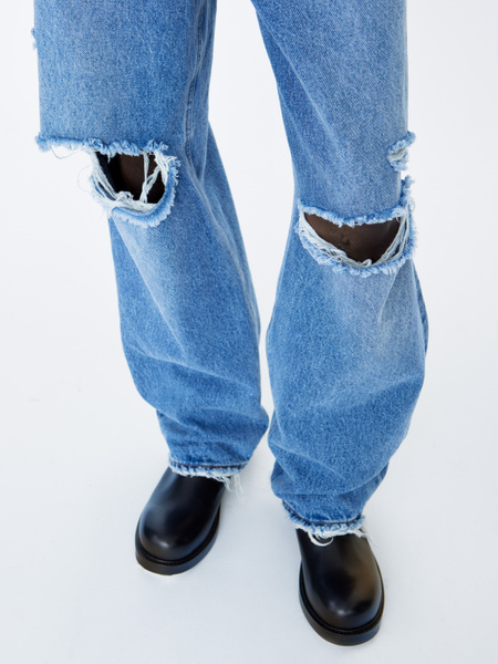 STRAIGHT CUT JEANS (BLK)